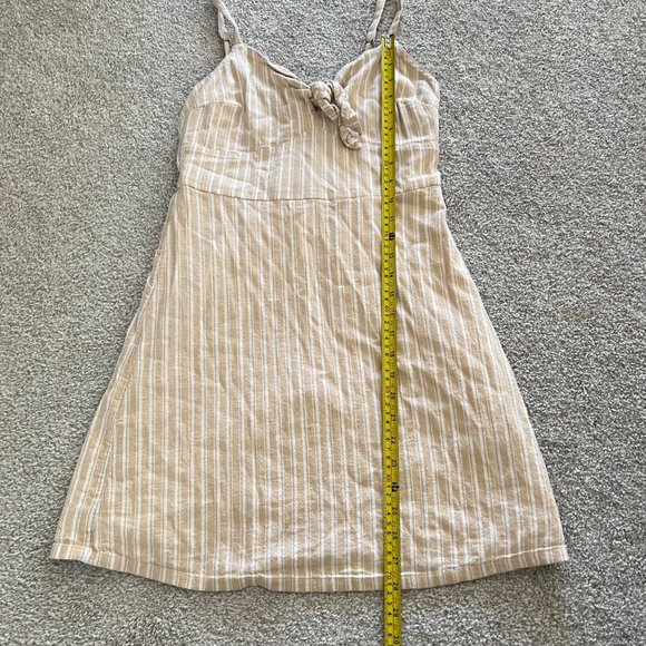 Hollister Babydoll Y2K Yellow & White Striped Cotton Mini Dress - Picture 8 of 8